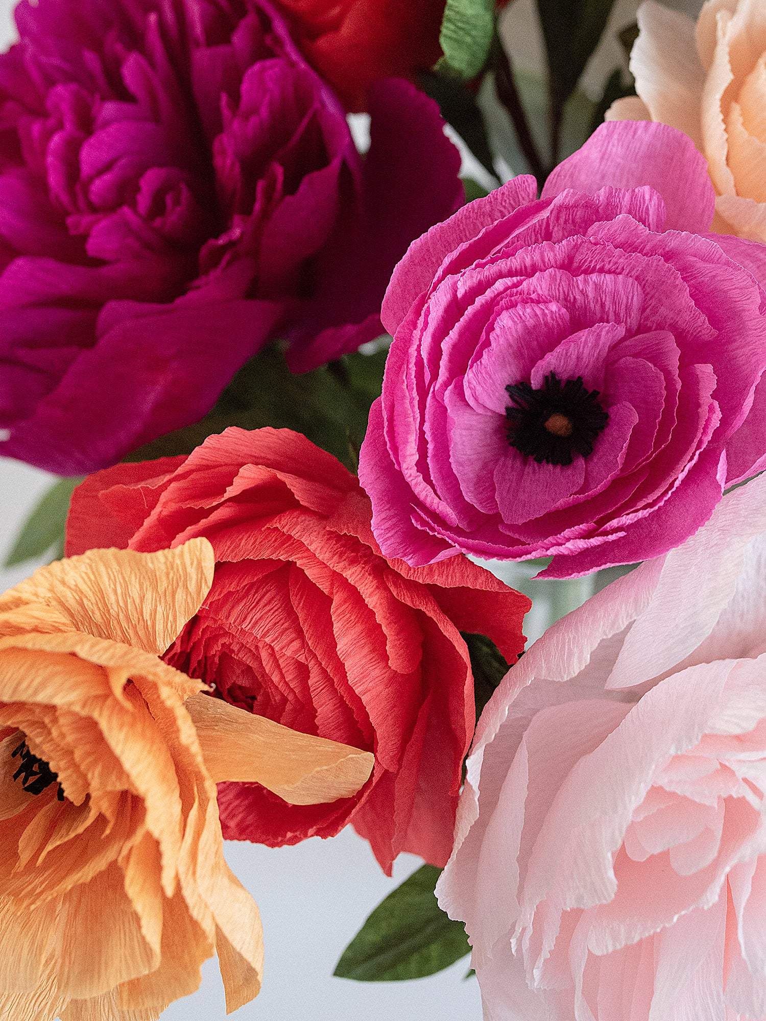 unwilted Paper Flowers Extra Spicy Please | Paper Peony and Ranunculus Bouquet