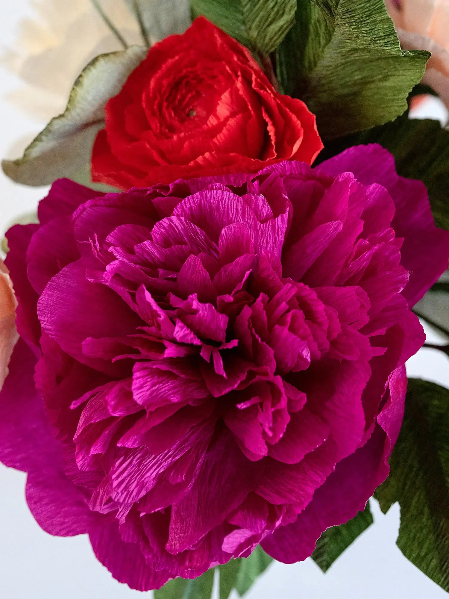 unwilted Paper Flowers Extra Spicy Please | Paper Peony and Ranunculus Bouquet