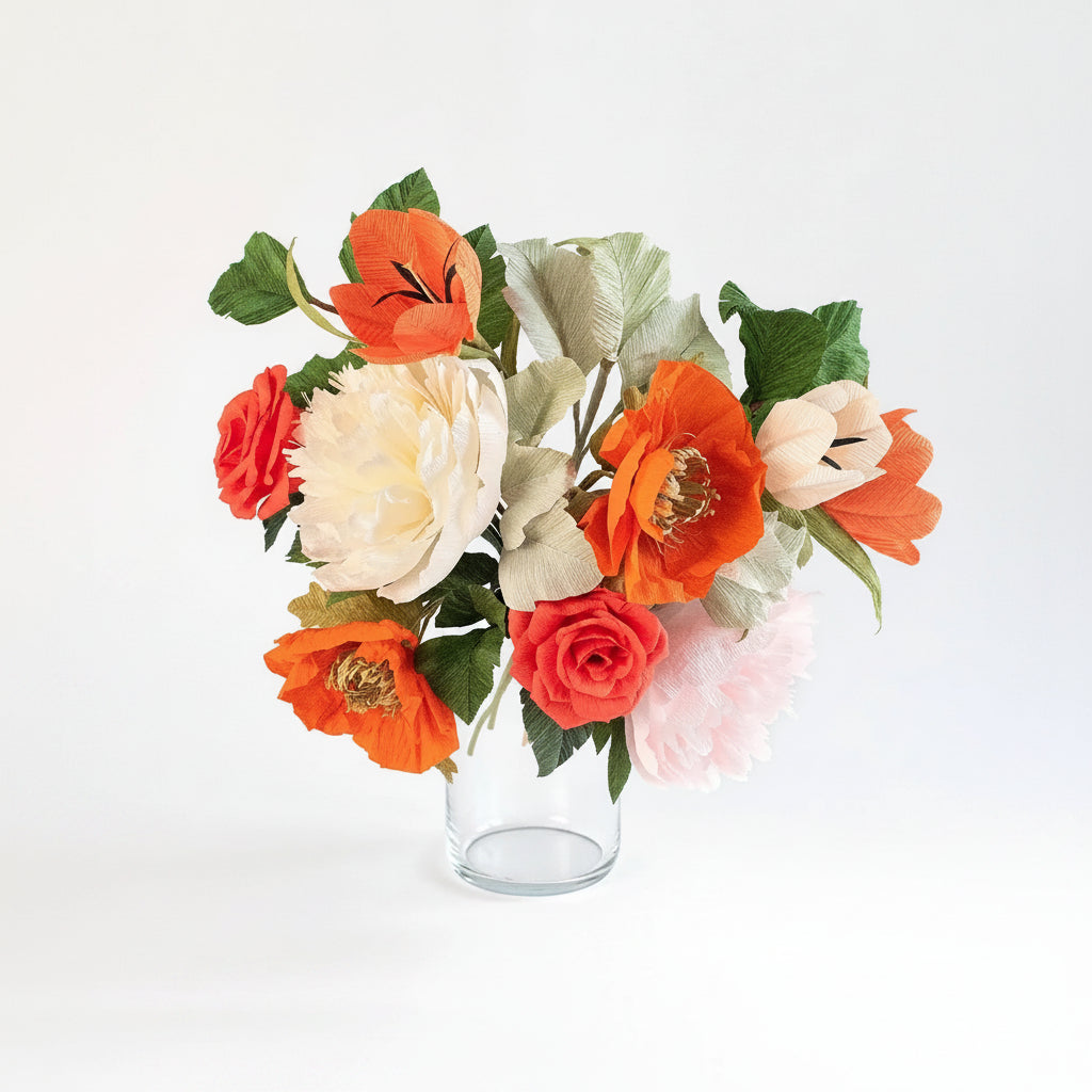 unwilted Paper Flowers Hot To Trot | Modern Paper Flower Bouquet