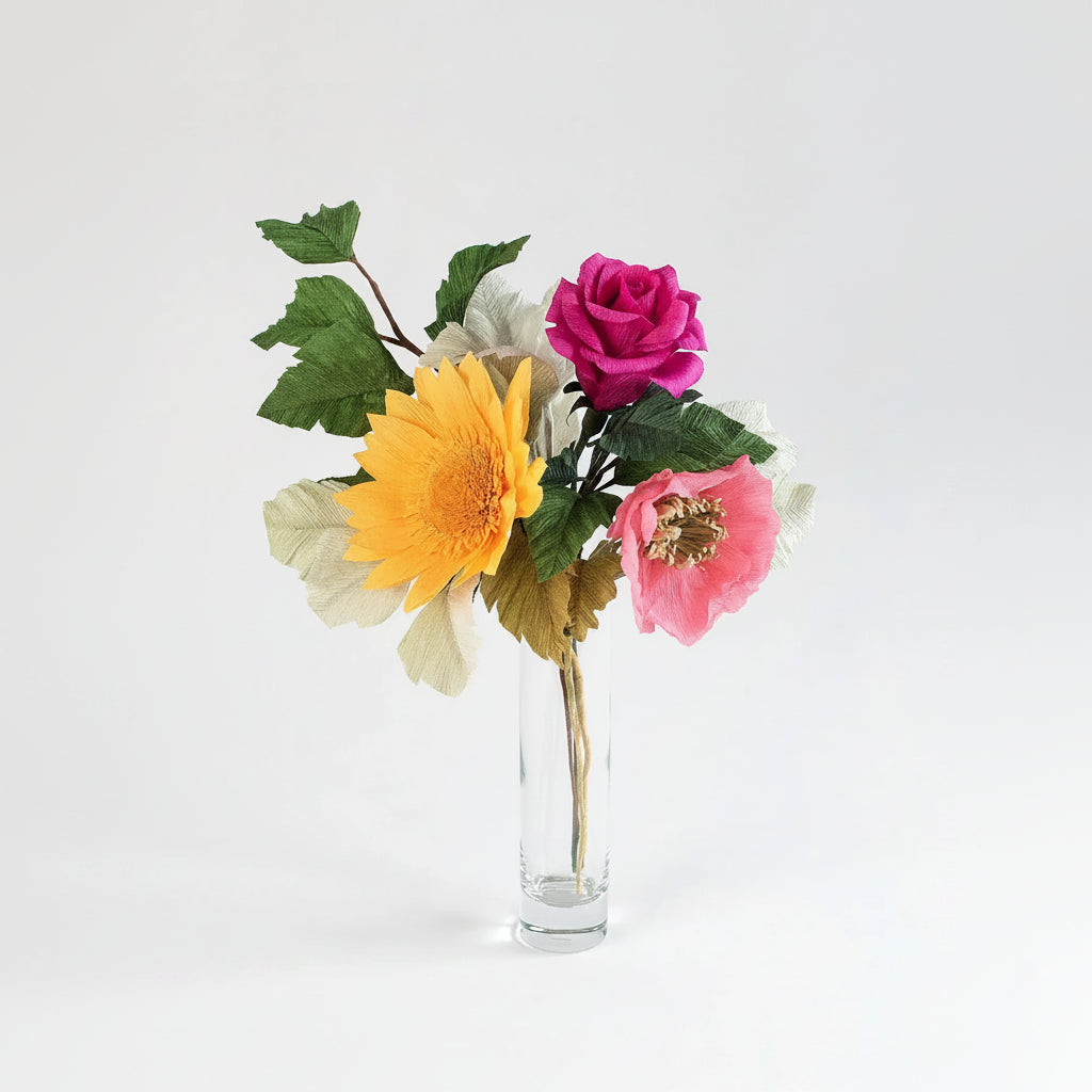unwilted Paper Flowers Strawberry Lemonade | Mixed Paper Flower Bouquet