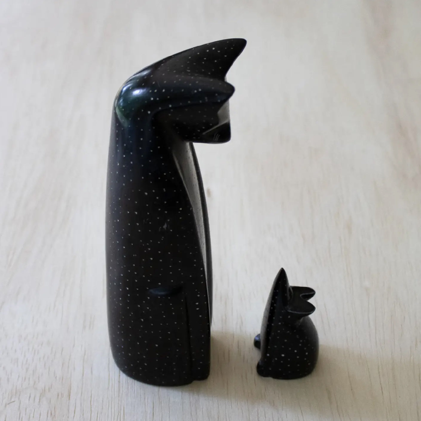 Venture Imports Decorative Objects Black Soapstone Cat & Mouse Sculpture