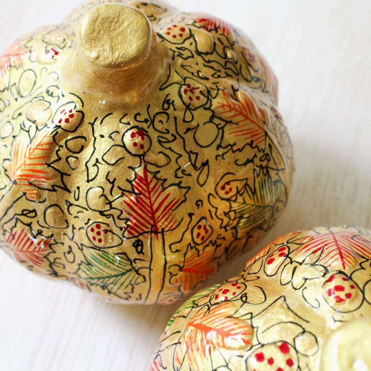 Venture Imports Decorative Objects Golden Harvest Paper Mache Pumpkin