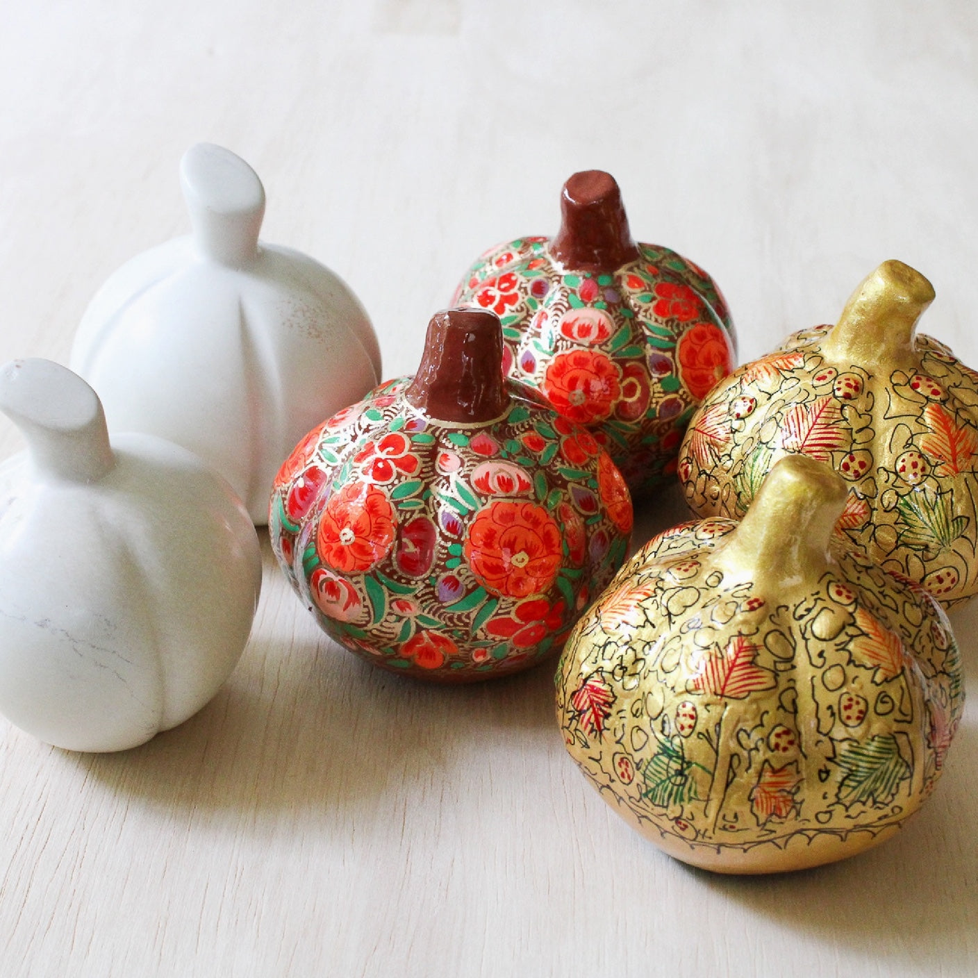Venture Imports Decorative Objects Golden Harvest Paper Mache Pumpkin