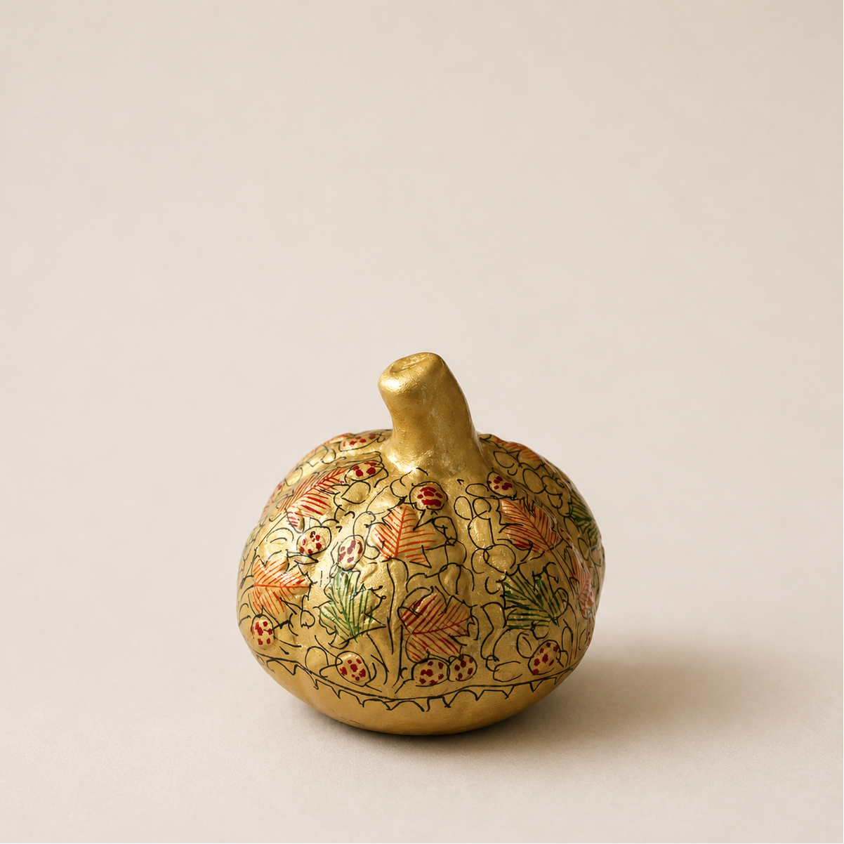 Venture Imports Decorative Objects Golden Harvest Paper Mache Pumpkin