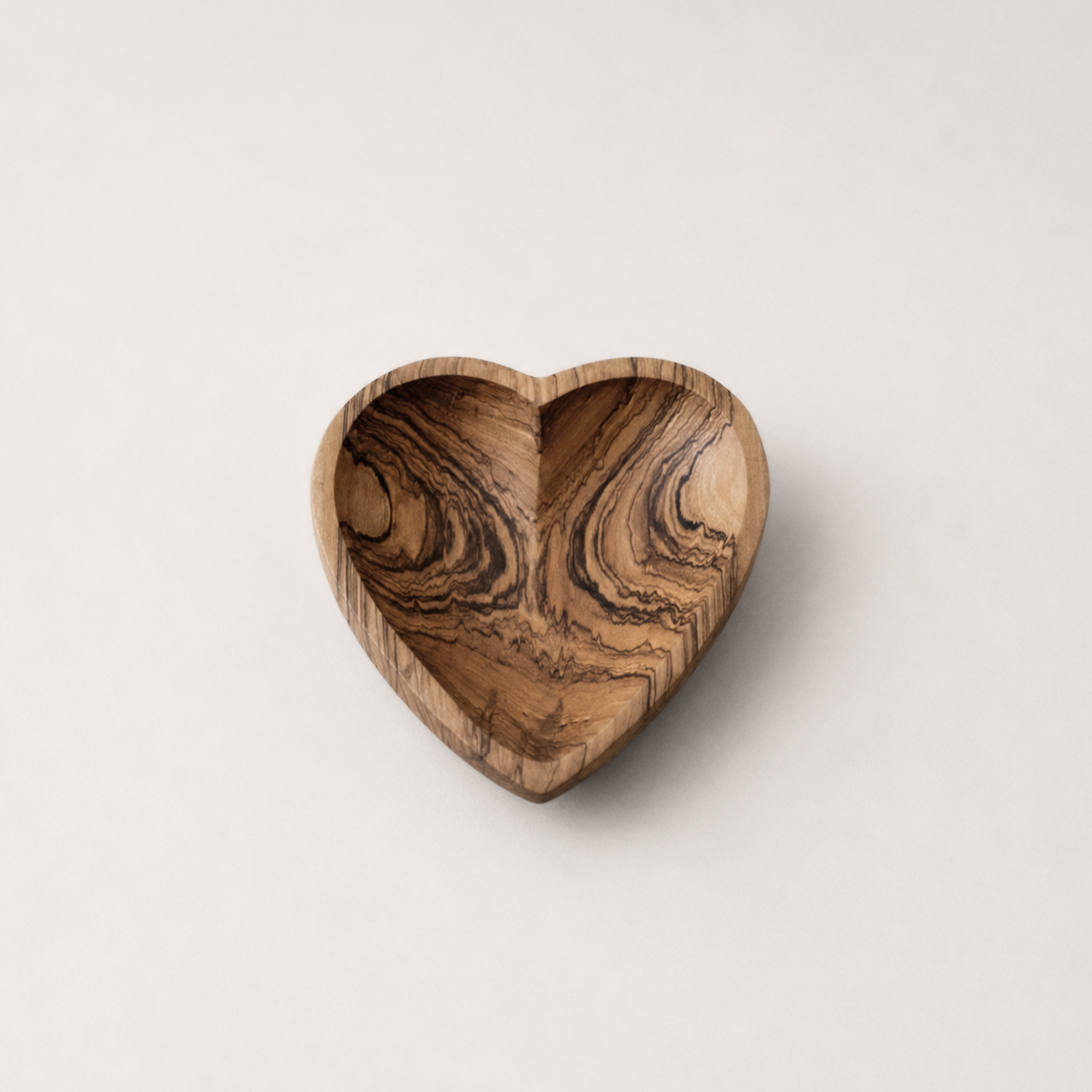 Venture Imports Jewelry Storage Olive Wood Heart Dish