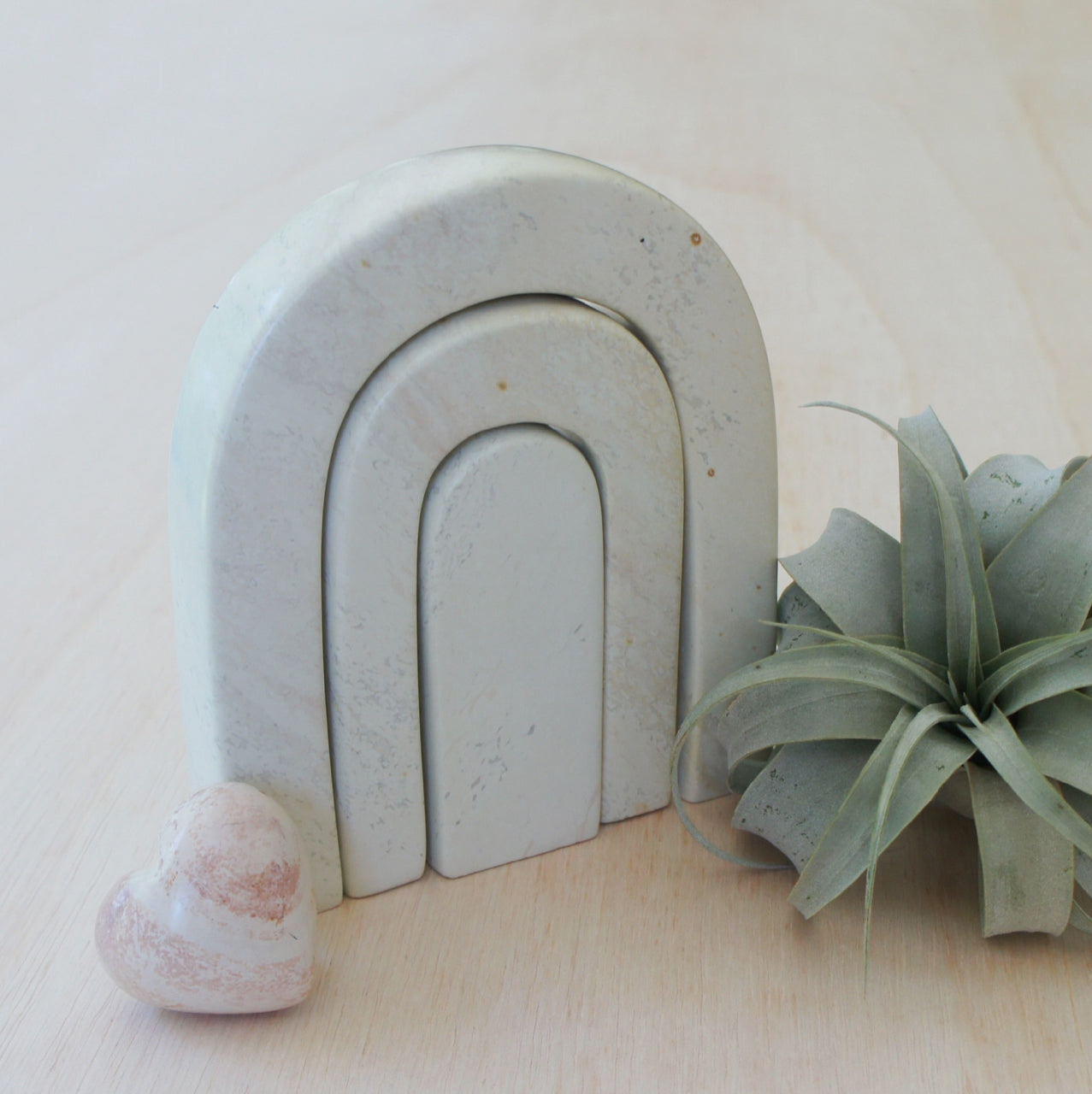 Venture Imports sculpture Hand-Carved Stone Rainbow