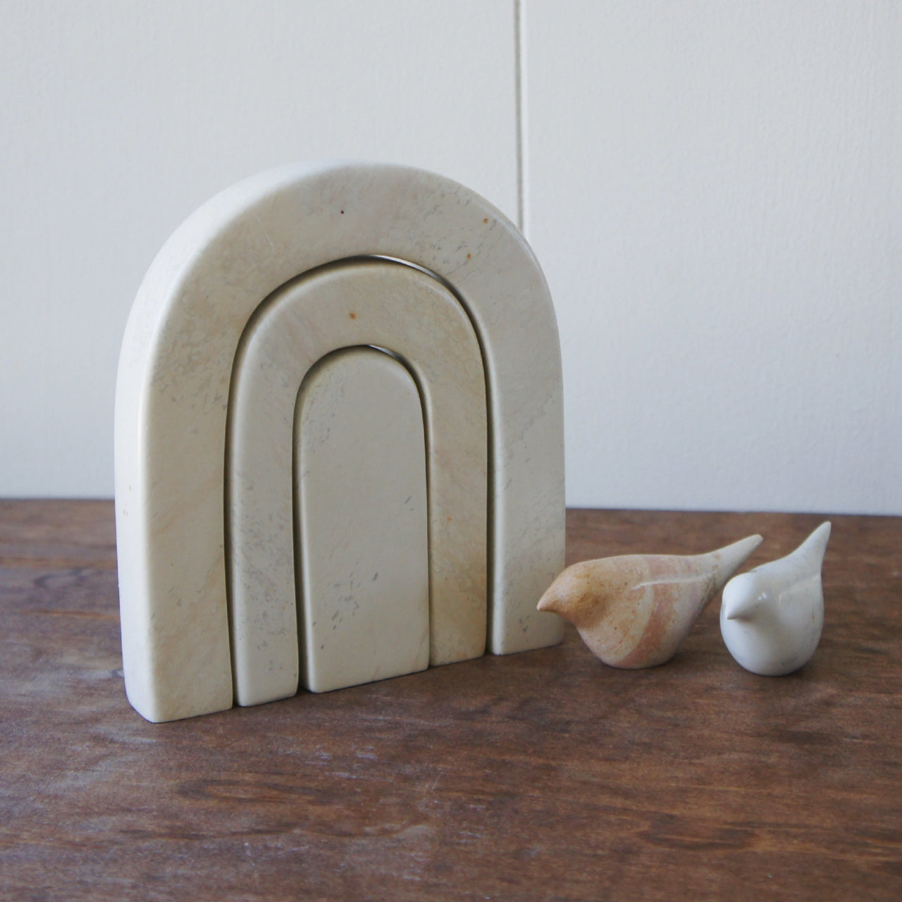 Venture Imports sculpture Hand-Carved Stone Rainbow