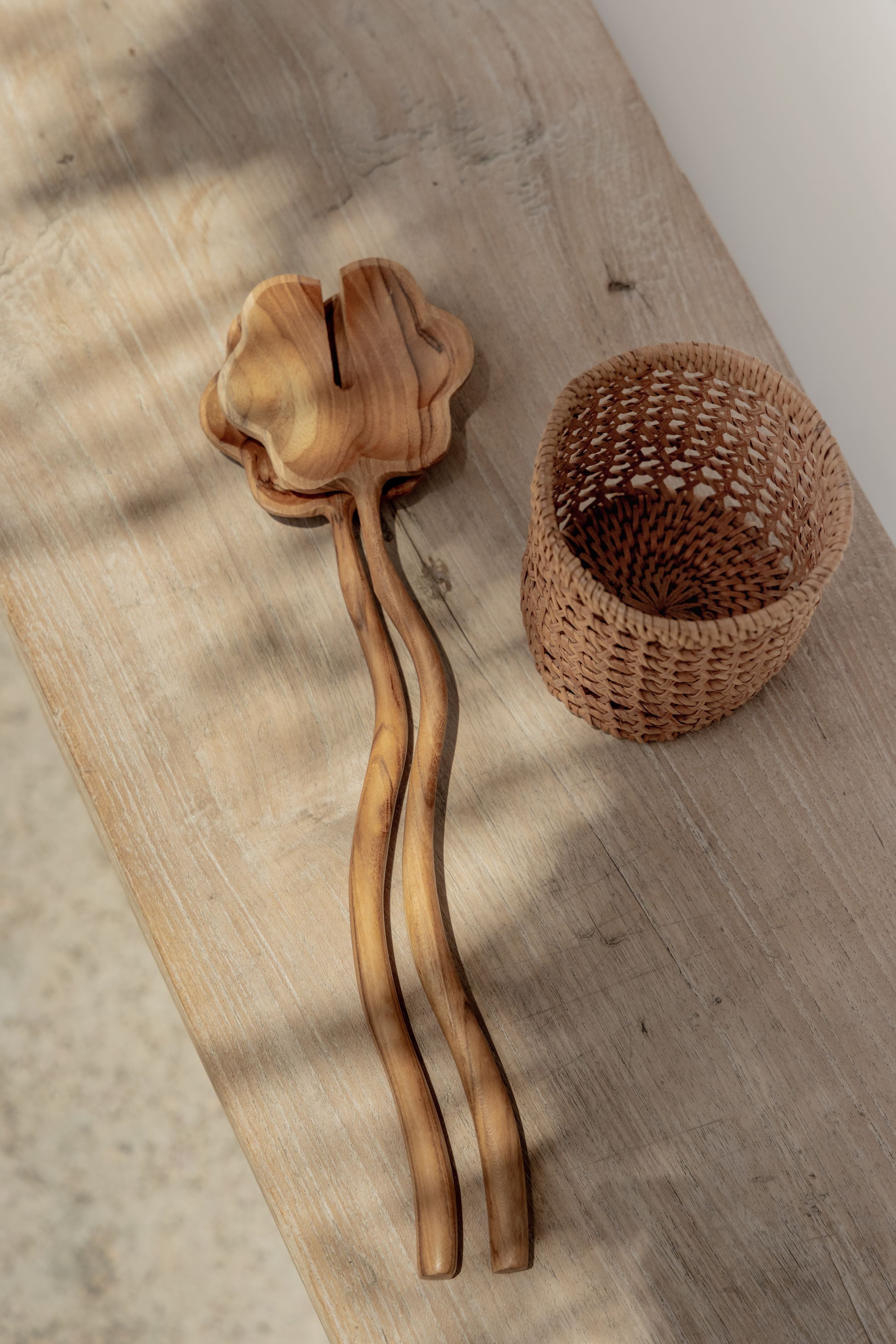 Village Thrive Large Rattan Utensil Holder