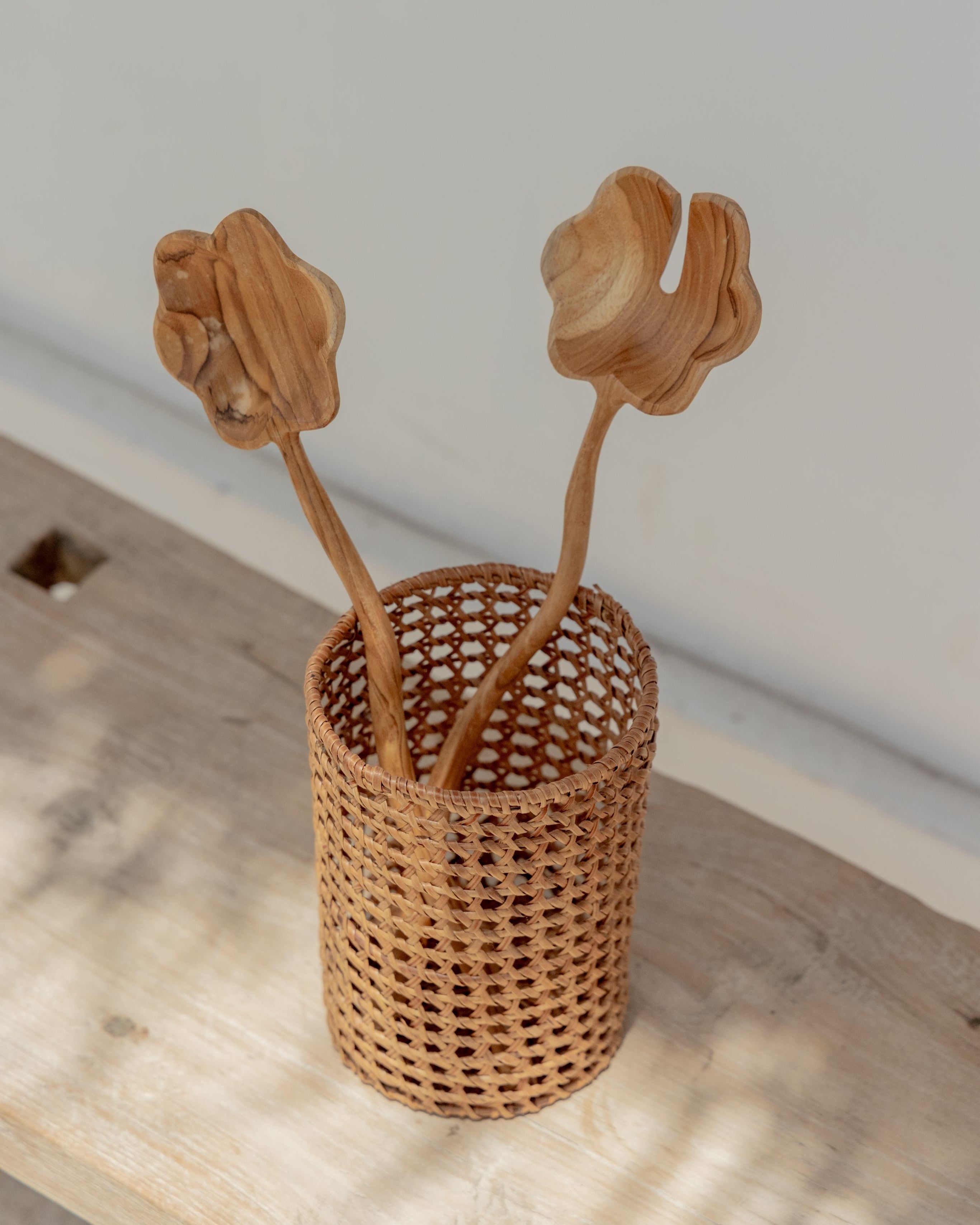 Village Thrive Large Rattan Utensil Holder