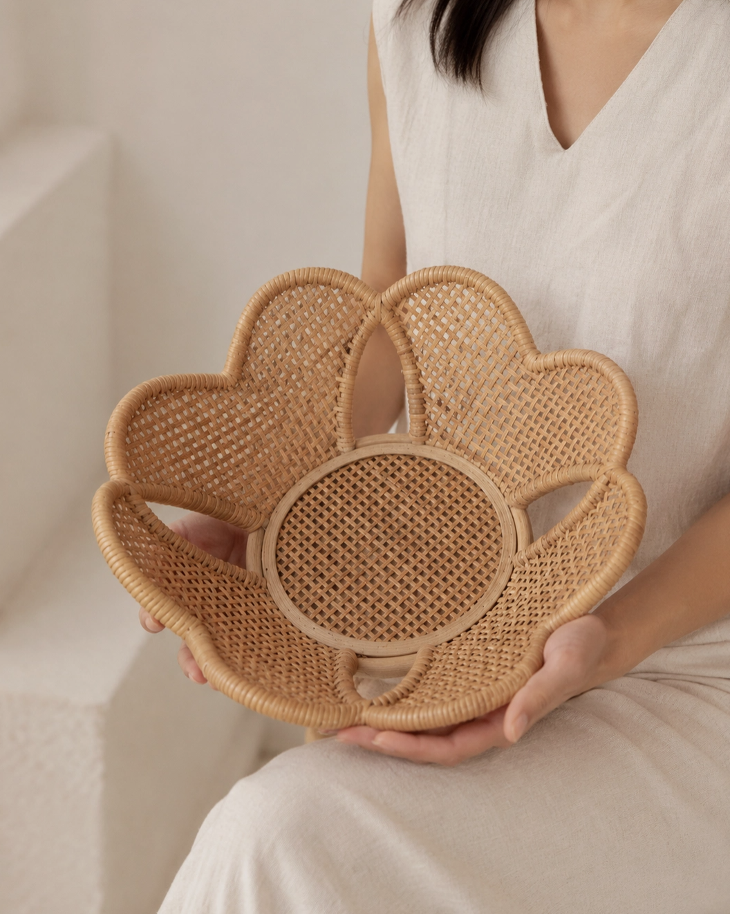 Village Thrive Tabletop Decor Flora Rattan Decorative Bowl