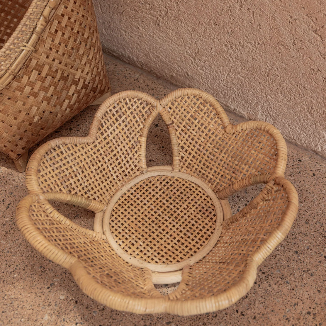 Village Thrive tray Flora Rattan Decorative Bowl