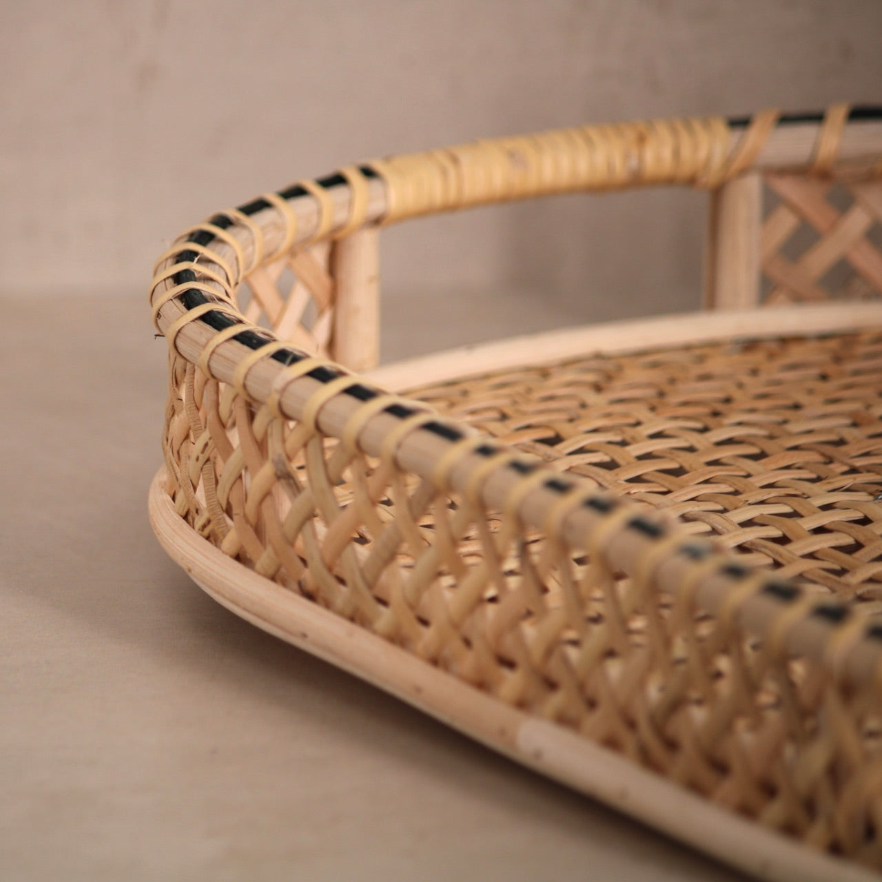 Village Thrive tray Nora Rattan Oval Tray