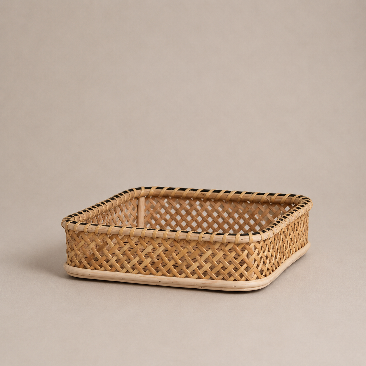 Village Thrive Trays Nora Rattan Square Tray